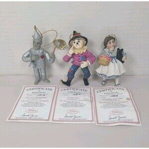 Heirloom Christmas Ornaments Tin Woodsman-Scarecrow-Dorothy and Toto